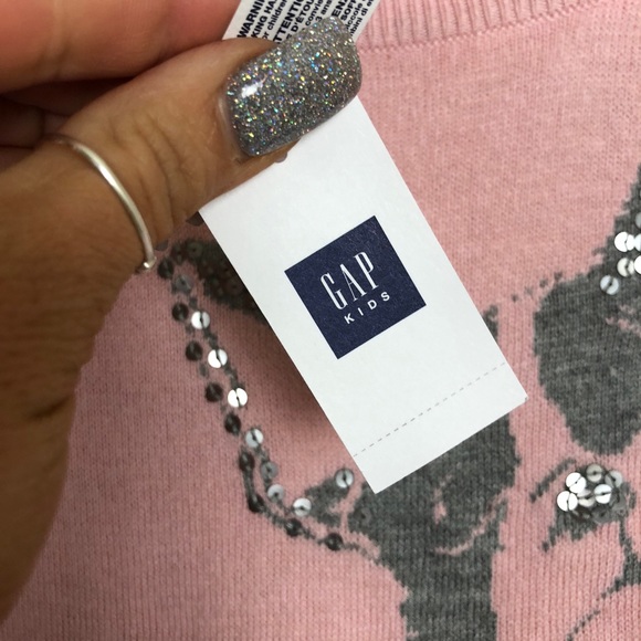 SOLDGAP Kids Girls Sweater Bulldog Sequins Sparkly - Picture 4 of 8